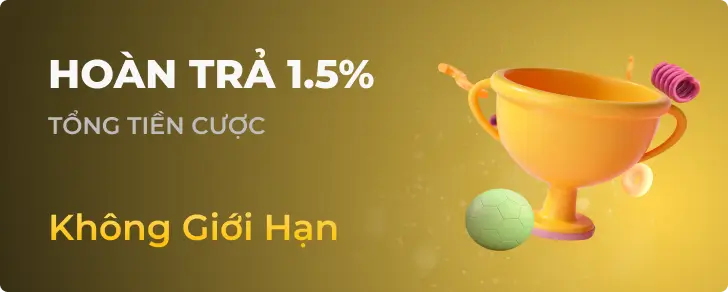 Hình ảnh quảng cáo chương trình hoàn trả 1.5% tại sv388
